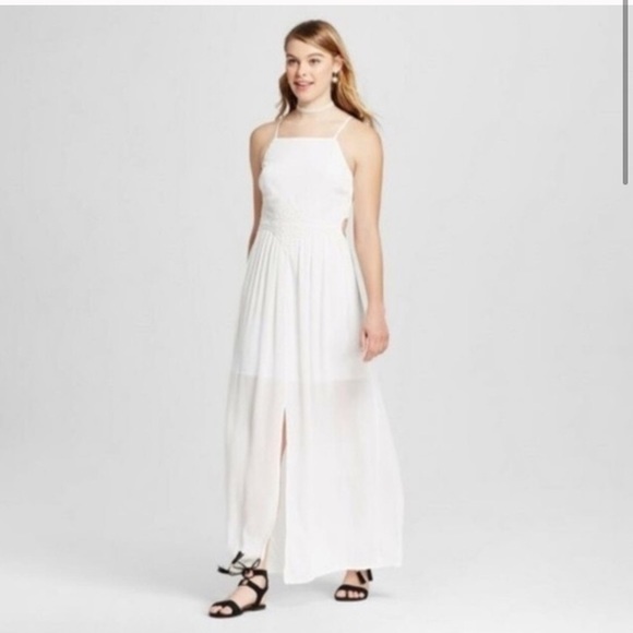 Xhilaration | Dresses | Target White Maxi Dress W Cut Outs | Poshmark